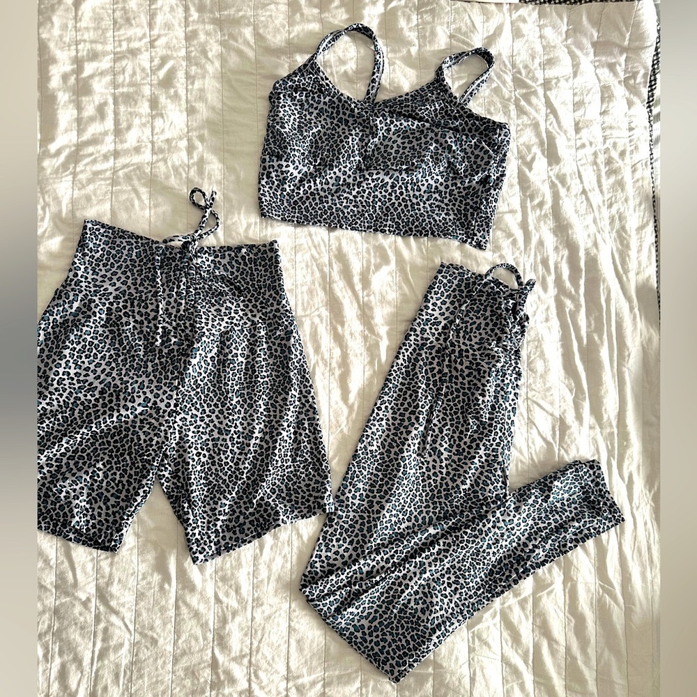Leopard Print 3 pcs Activewear Set